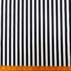 Cotton Fabric Light Twill Newcastle Stripe Black White