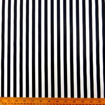 Cotton Fabric Light Twill Newcastle Stripe Black White