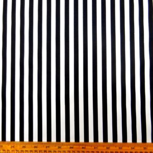 Cotton Fabric Light Twill Newcastle Stripe Black White