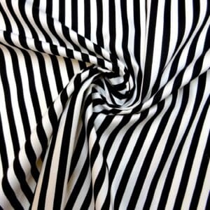 Cotton Fabric Light Twill Newcastle Stripe Black White