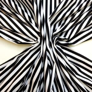 Cotton Fabric Light Twill Newcastle Stripe Black White