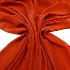 Crepe De Chine Fabric Plain Colours Rust