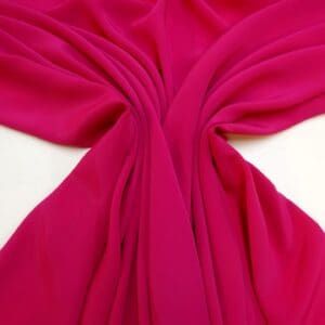 Crepe De Chine Fabric Plain Colours Cerise Pink