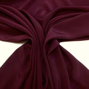 Crepe De Chine Fabric Plain Colours Plum Wine
