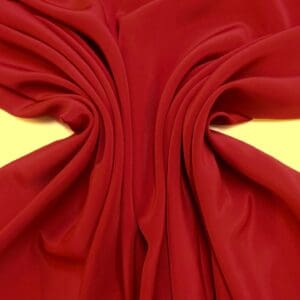 Crepe De Chine Fabric Plain Colours Ruby Red
