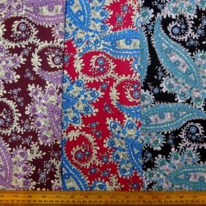 Crepe De Chine Fabric Victorian Paisley