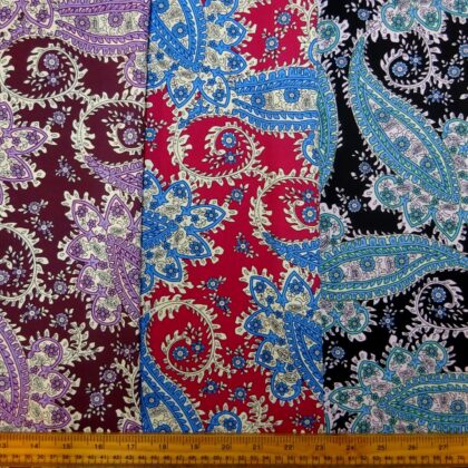 Crepe De Chine Fabric Victorian Paisley
