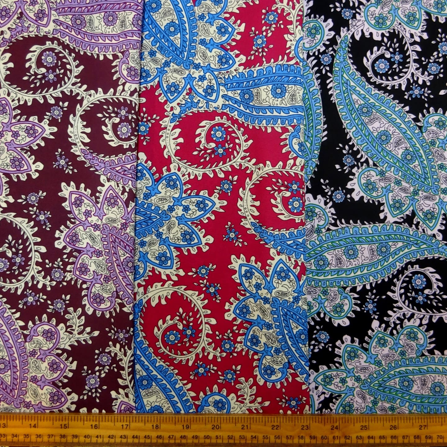 Crepe De Chine Fabric Victorian Paisley