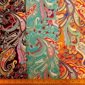 Crepe De Chine Fabric Oriental Swirl