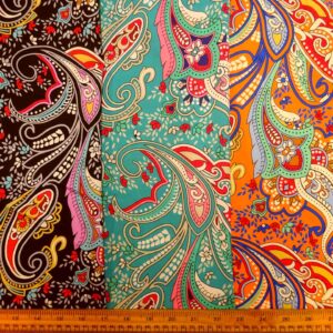 Crepe De Chine Fabric Oriental Swirl