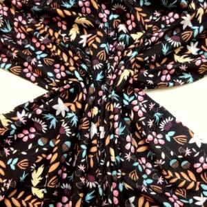 Crepe De Chine Fabric Urchin Floral Black