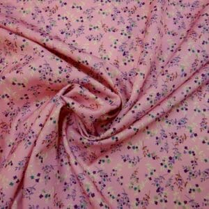Crepe De Chine Fabric Weeny Floral Pink
