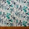 Crepe De Chine Fabric Mint Dip Pansy Ivory
