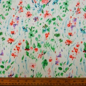 Crepe De Chine Fabric Scatter Breeze Mint