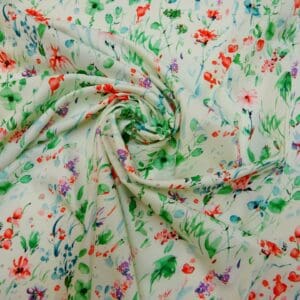 Crepe De Chine Fabric Scatter Breeze Mint