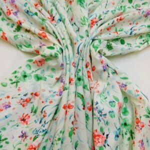 Crepe De Chine Fabric Scatter Breeze Mint