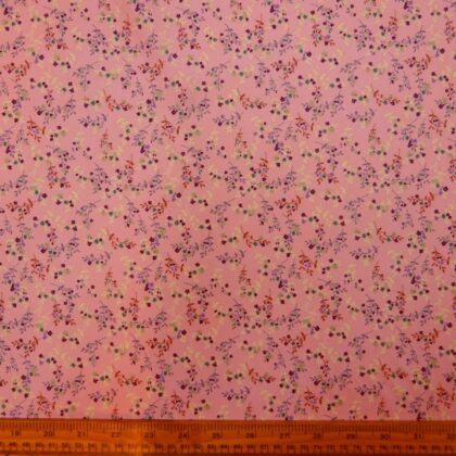 Crepe De Chine Fabric Weeny Floral Pink
