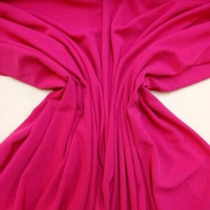 Crepe Fabric Wavy Ripple Crepe With Spandex Hot Pink