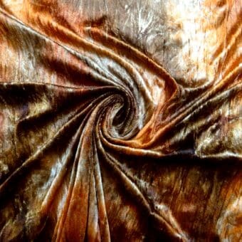 Crushed Velvet Fabric Crinkle Chocolate Orange