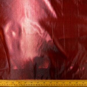 Foil Fabric Heavy Woven Red Shot Black