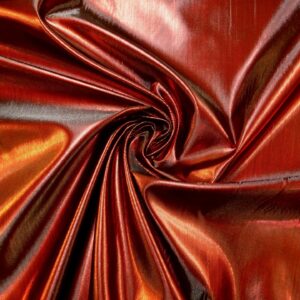 Foil Fabric Heavy Woven Red Shot Black