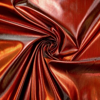 Foil Fabric Heavy Woven Red Shot Black