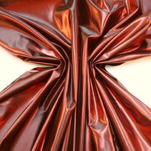 Foil Fabric Heavy Woven Red Shot Black