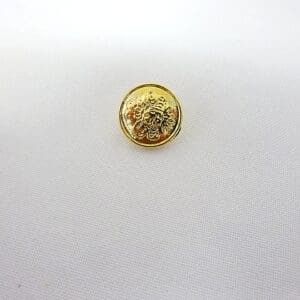 Button 14mm Shanked Ring Edged Gold Crest
