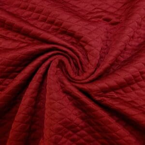 Jersey Fabric 3D Quilted Look 2cm Wide Wine