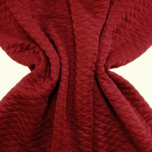 Jersey Fabric 3D Quilted Look 2cm Wide Wine