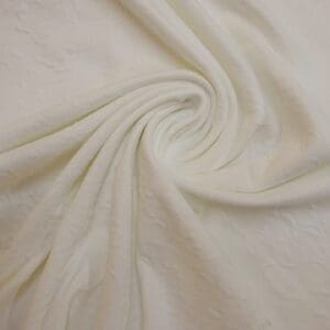 Jersey Fabric 3D Rocket Chalk Flowers Bone White