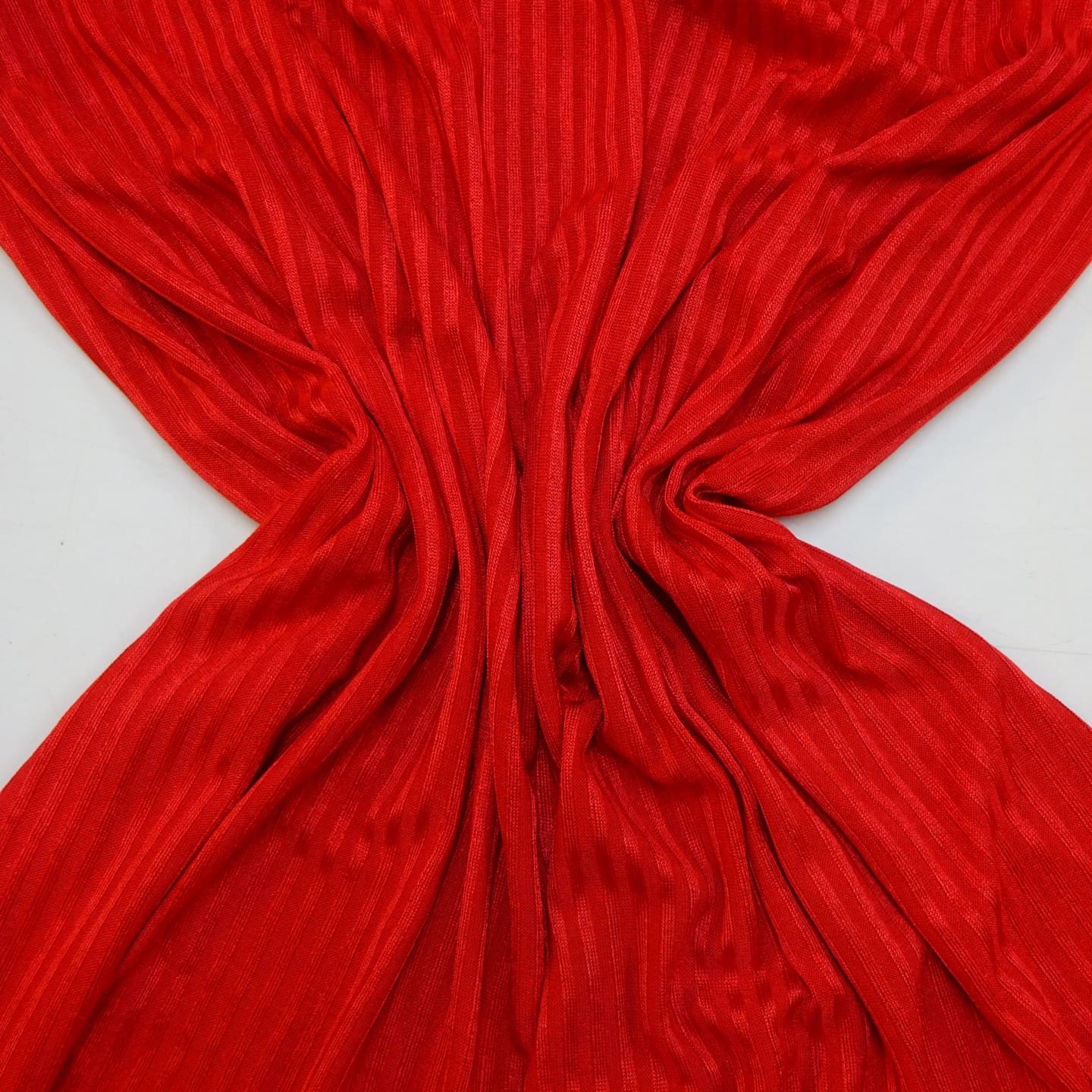 Ribbed Jersey Fabric Slight Sheen Scarlet Red