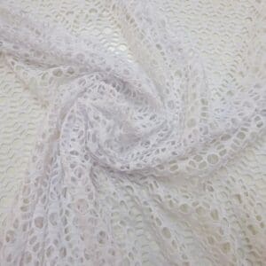 Lace Fabric Crochet Fiji Beach White
