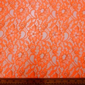 Lace Fabric Corded Carolina Tangerine Orange