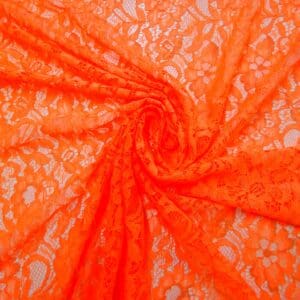 Lace Fabric Corded Carolina Tangerine Orange