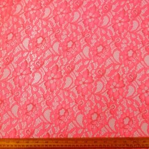 Lace Fabric Corded Carolina Flo Pink