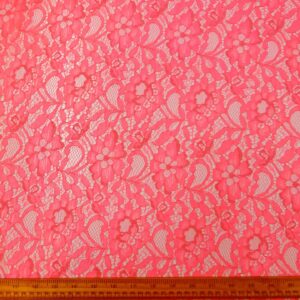Lace Fabric Corded Carolina Flo Pink