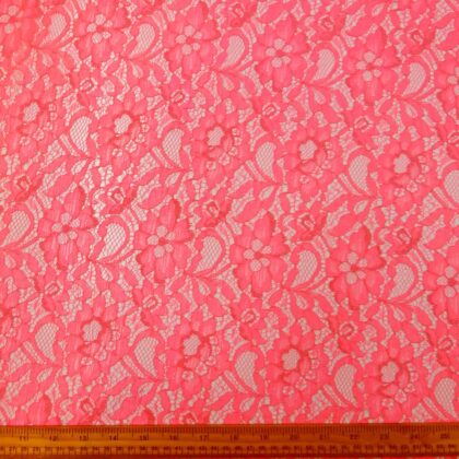 Lace Fabric Corded Carolina Flo Pink