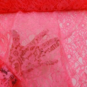 Lace Fabric Corded Carolina Flo Pink