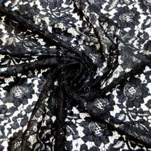 Lace Fabric Corded Carolina Black