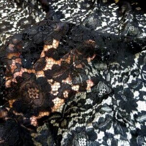 Lace Fabric Corded Carolina Black