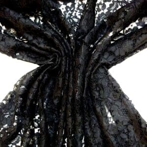 Lace Fabric Corded Carolina Black