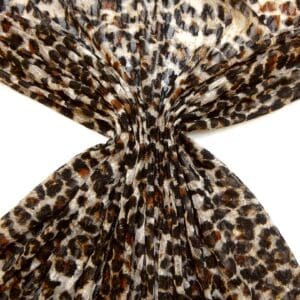 Lace Net Fabric With Stretch Growling Leopards Tan