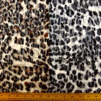 Lace Net Fabric With Stretch Growling Leopards