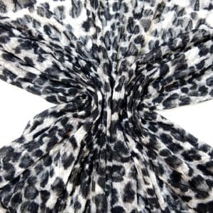 Lace Net Fabric With Stretch Growling Leopards Grey