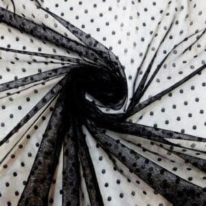 Net Fabric Mesh 0.5cm Dots on Net Black