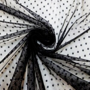 Net Fabric Mesh 0.5cm Dots on Net Black