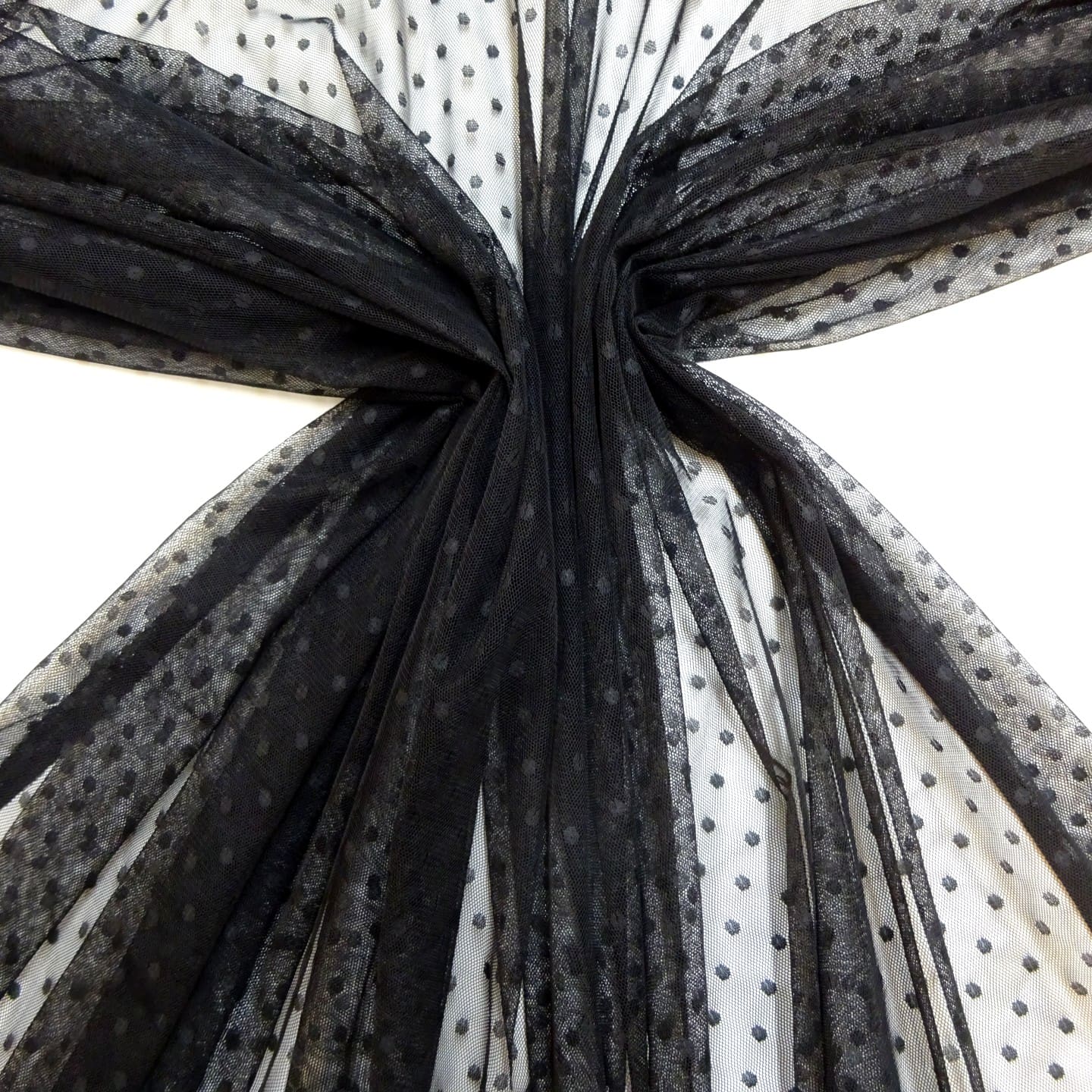 Net Fabric Mesh 0.5cm Dots on Net Black