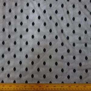 Net Fabric Stretch Mesh Raisin Spot Black
