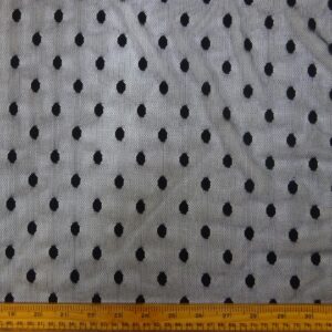 Net Fabric Stretch Mesh Raisin Spot Black